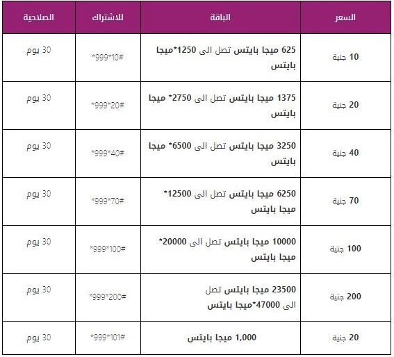 عروض النت من we , نت ف بيتك ع طول